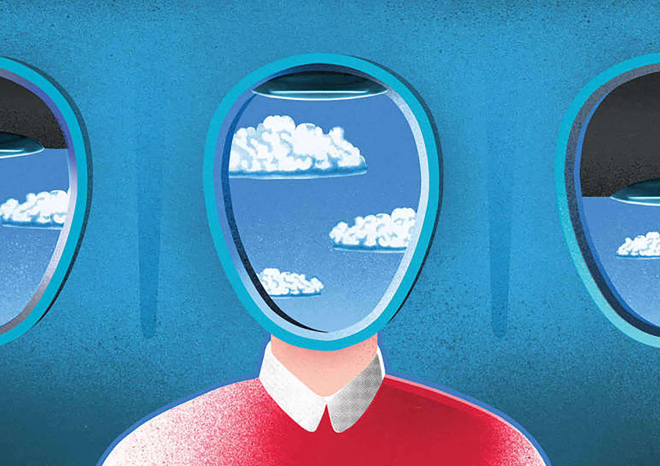 <p>Heads in the Clouds</p><p style="font-size:12px"> Why your next great idea may come at 30,000 feet in the air.  </p><p style="font-size:11px"> enRoute, July 2019</p>